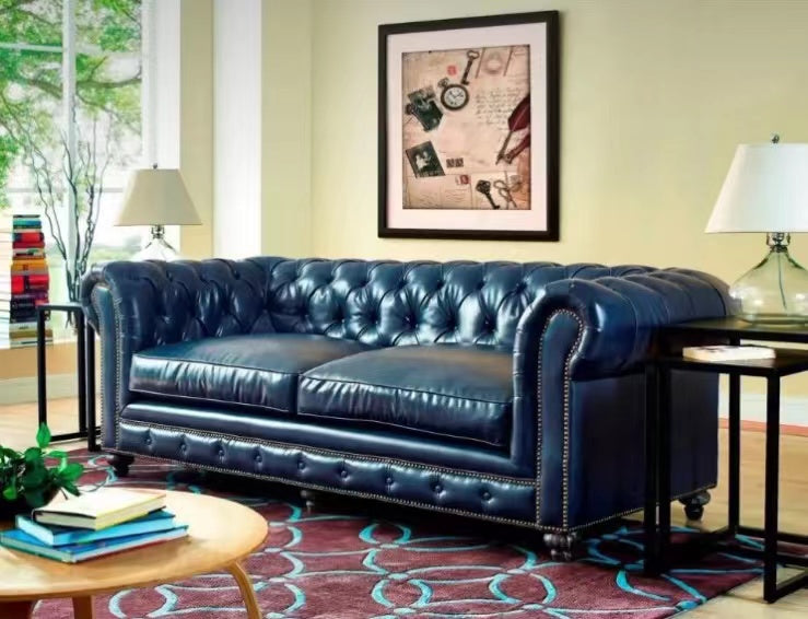 Leather Rolled Arm Sofa - 4 Seasons Home Gadgets