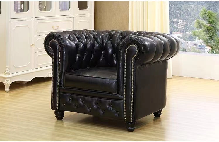 Leather Rolled Arm Sofa - 4 Seasons Home Gadgets