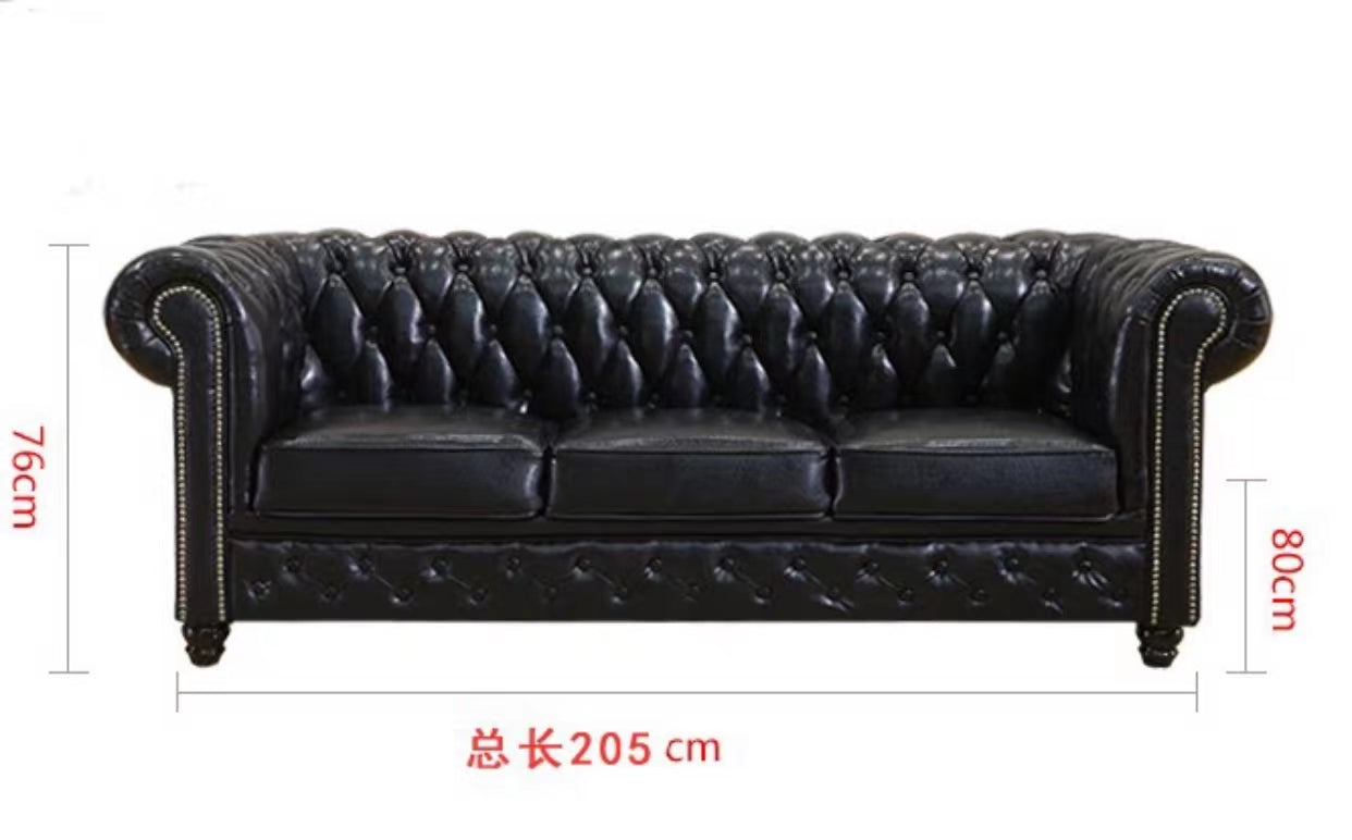 Leather Rolled Arm Sofa - 4 Seasons Home Gadgets