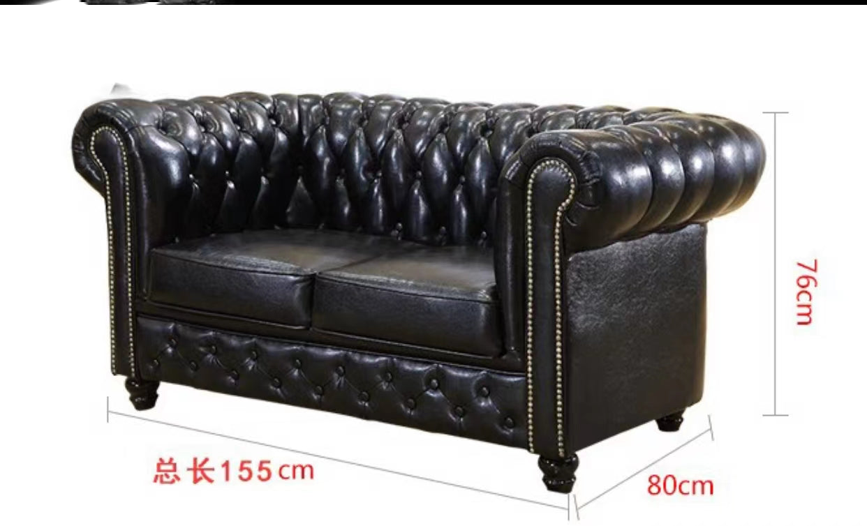 Leather Rolled Arm Sofa - 4 Seasons Home Gadgets