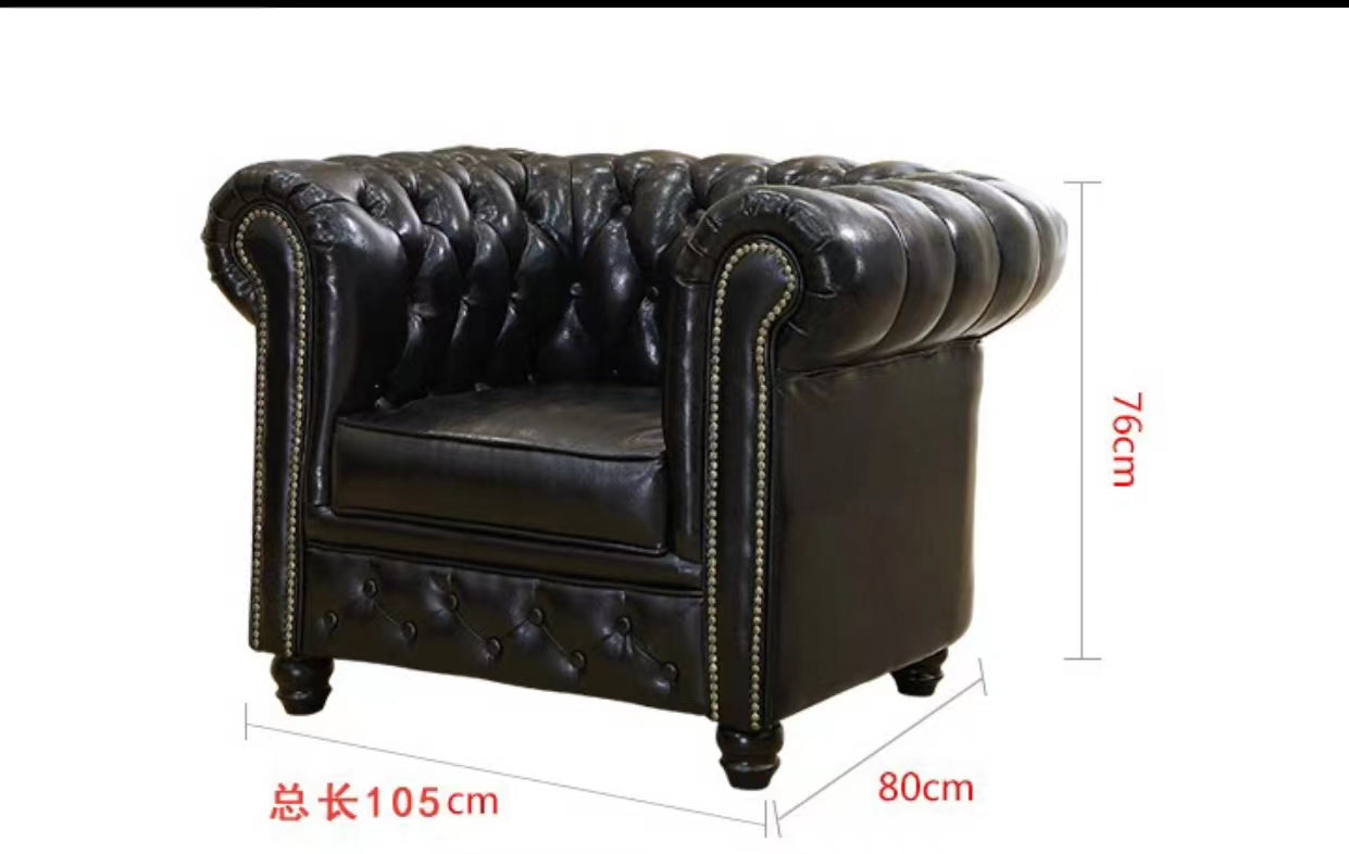 Leather Rolled Arm Sofa - 4 Seasons Home Gadgets