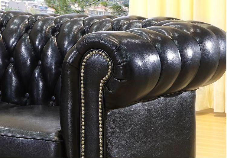 Leather Rolled Arm Sofa - 4 Seasons Home Gadgets