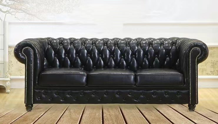 Leather Rolled Arm Sofa - 4 Seasons Home Gadgets