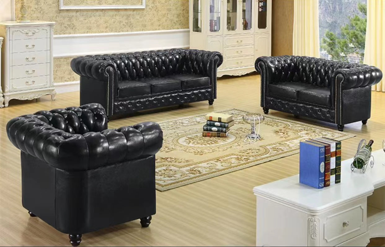 Leather Rolled Arm Sofa - 4 Seasons Home Gadgets