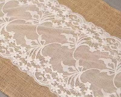 Linen Cotton Lace Table Runner - 4 Seasons Home Gadgets