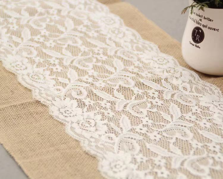 Linen Cotton Lace Table Runner - 4 Seasons Home Gadgets