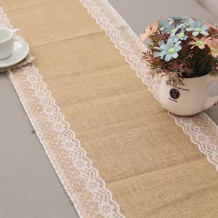 Linen Cotton Lace Table Runner - 4 Seasons Home Gadgets