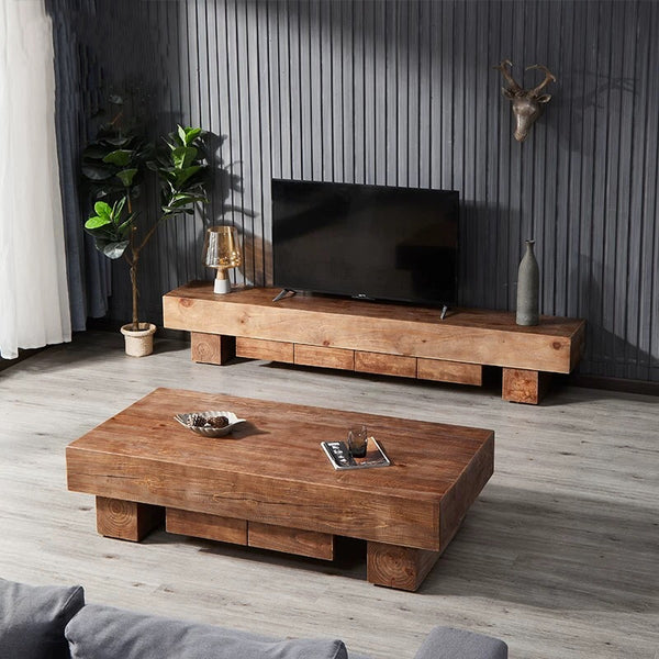 Liv Coffee Table & TV Media Console with Storage - 4 Seasons Home Gadgets