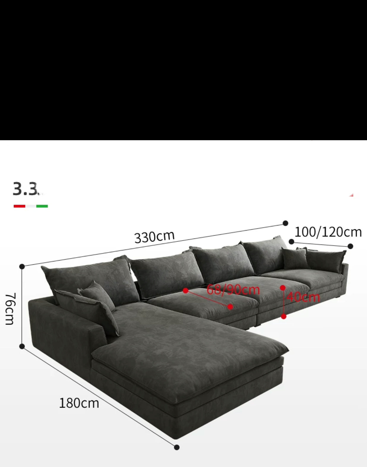 Lonsdale Chaise Sectional - 4 Seasons Home Gadgets