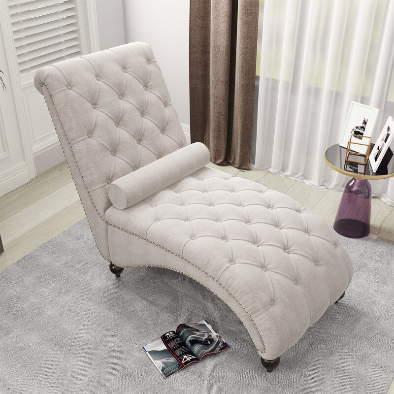 Lounge Button Tufted Leisure Chaise - 4 Seasons Home Gadgets