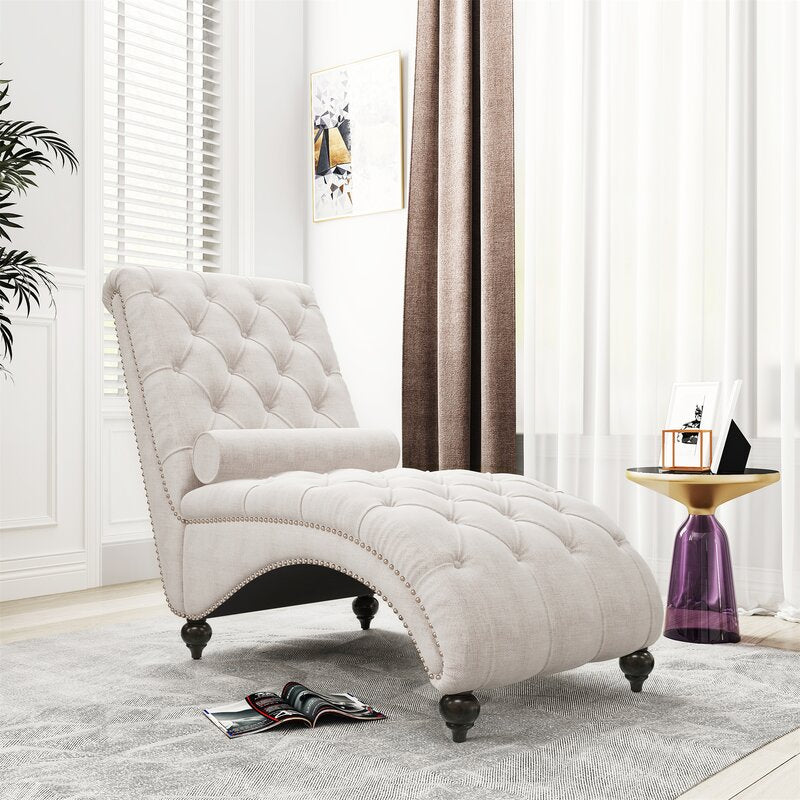 Lounge Button Tufted Leisure Chaise - 4 Seasons Home Gadgets