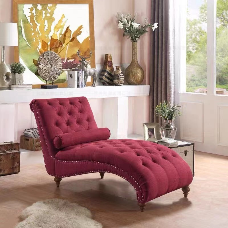 Lounge Button Tufted Leisure Chaise - 4 Seasons Home Gadgets