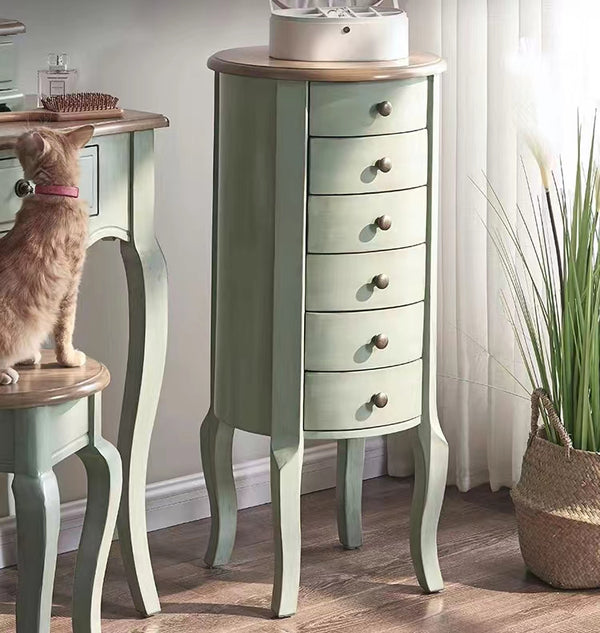 Lourdes Mint Round Drawer End Table - 4 Seasons Home Gadgets