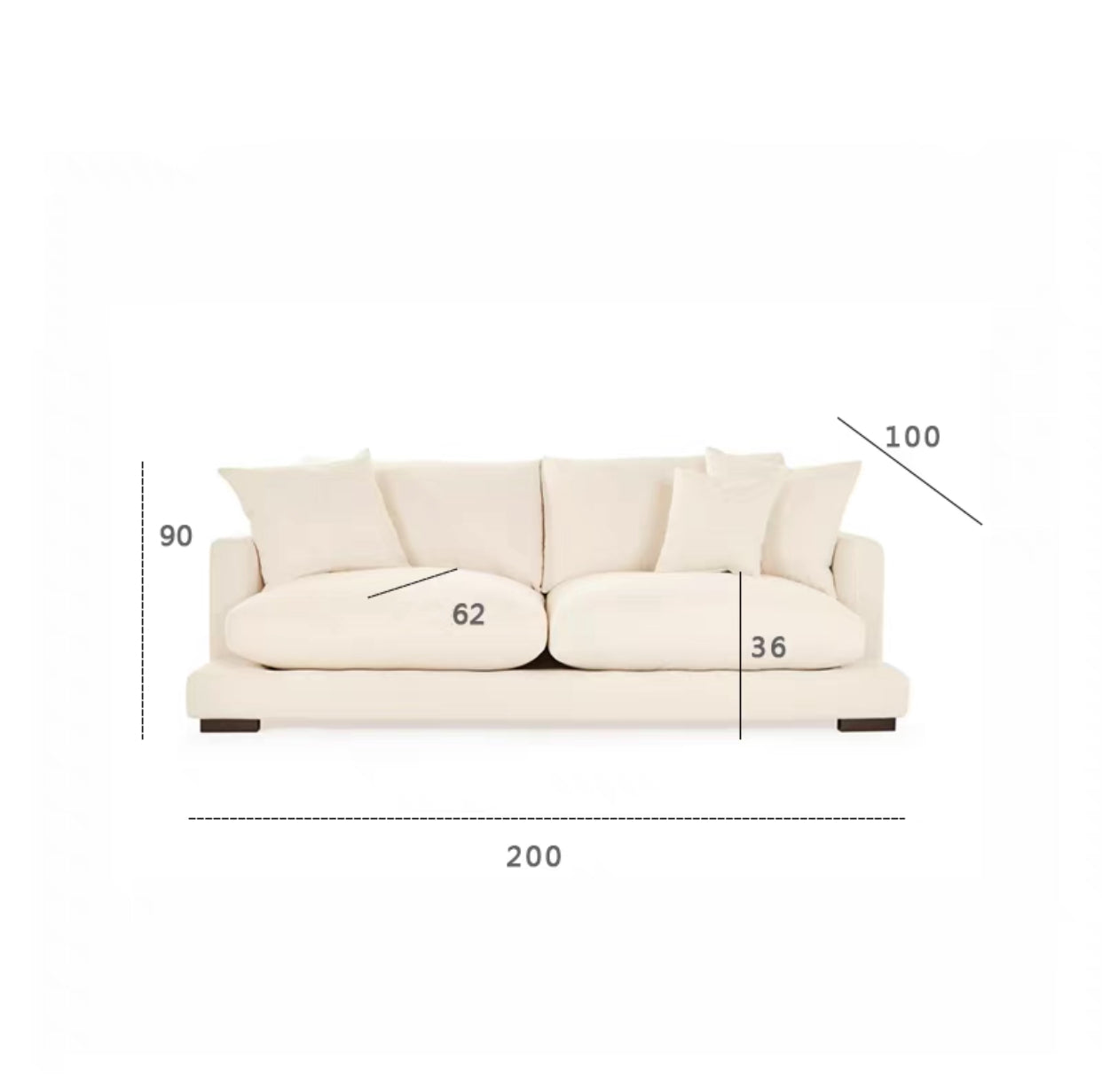 Luxe 2 Piece Upholstered Chaise Sectional Sofa - 4 Seasons Home Gadgets