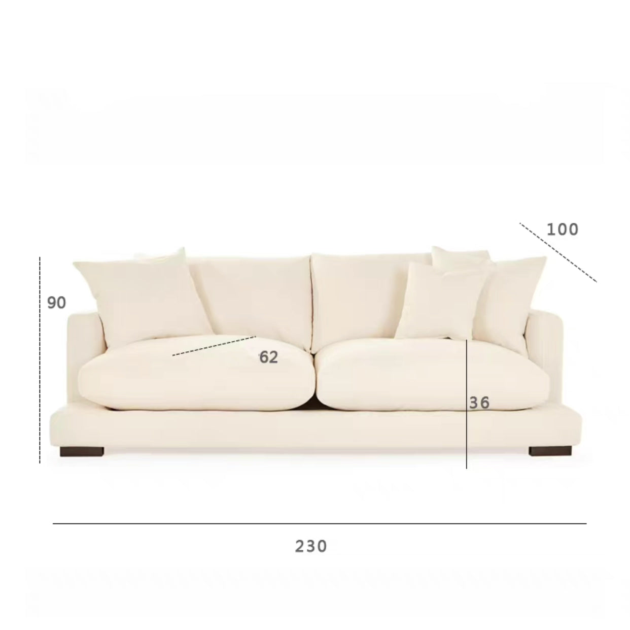 Luxe 2 Piece Upholstered Chaise Sectional Sofa - 4 Seasons Home Gadgets