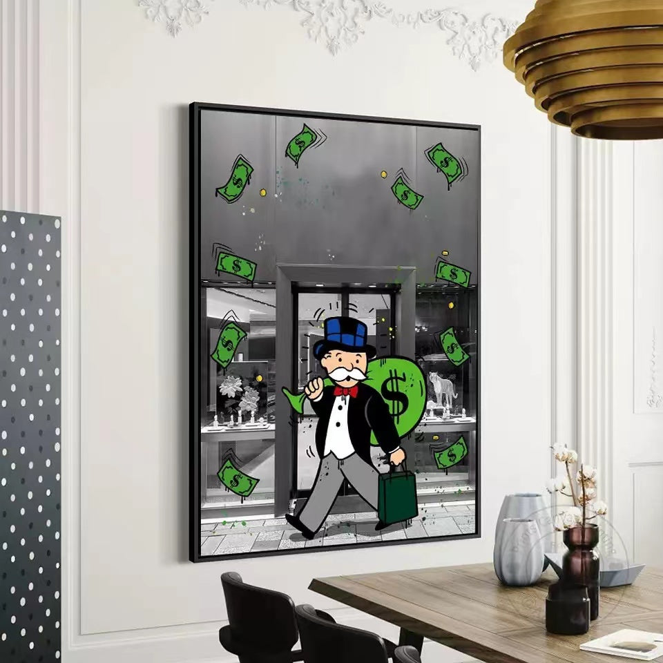 Luxury Alec Monopoly Inspired Pop Graffiti Art Canvas Prints - 4 Seasons Home Gadgets