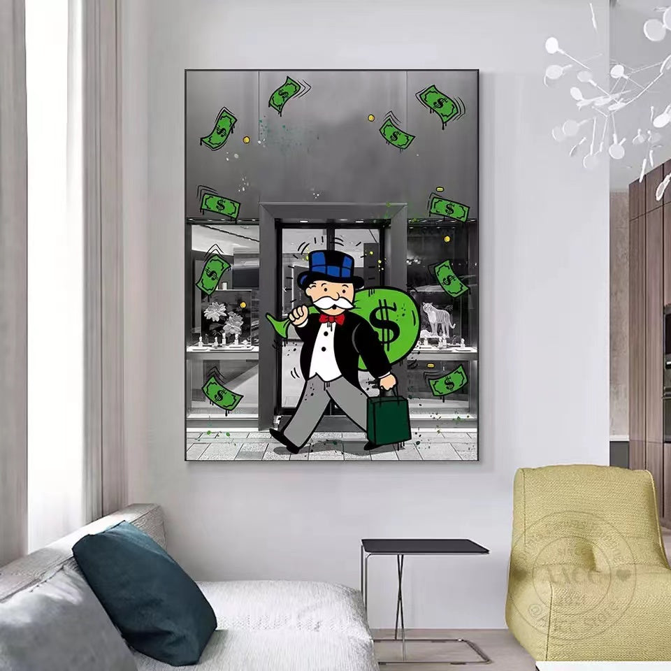 Luxury Alec Monopoly Inspired Pop Graffiti Art Canvas Prints - 4 Seasons Home Gadgets