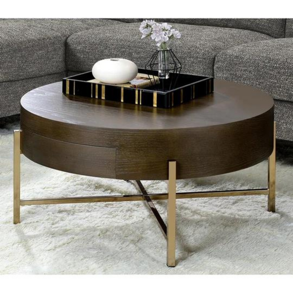 Madilynn Round Coffee Table with Storage - 4 Seasons Home Gadgets