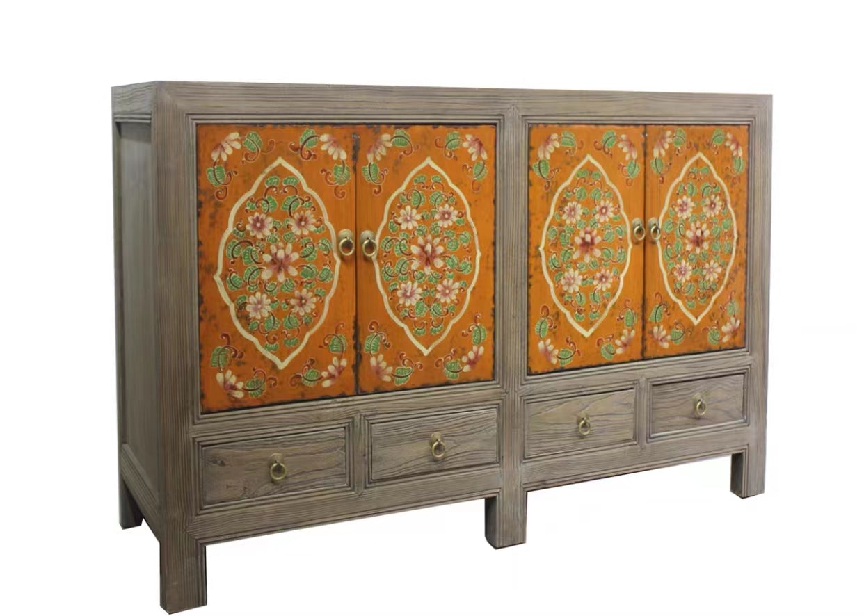 Mandala Floral Drawer Sideboard - 4 Seasons Home Gadgets