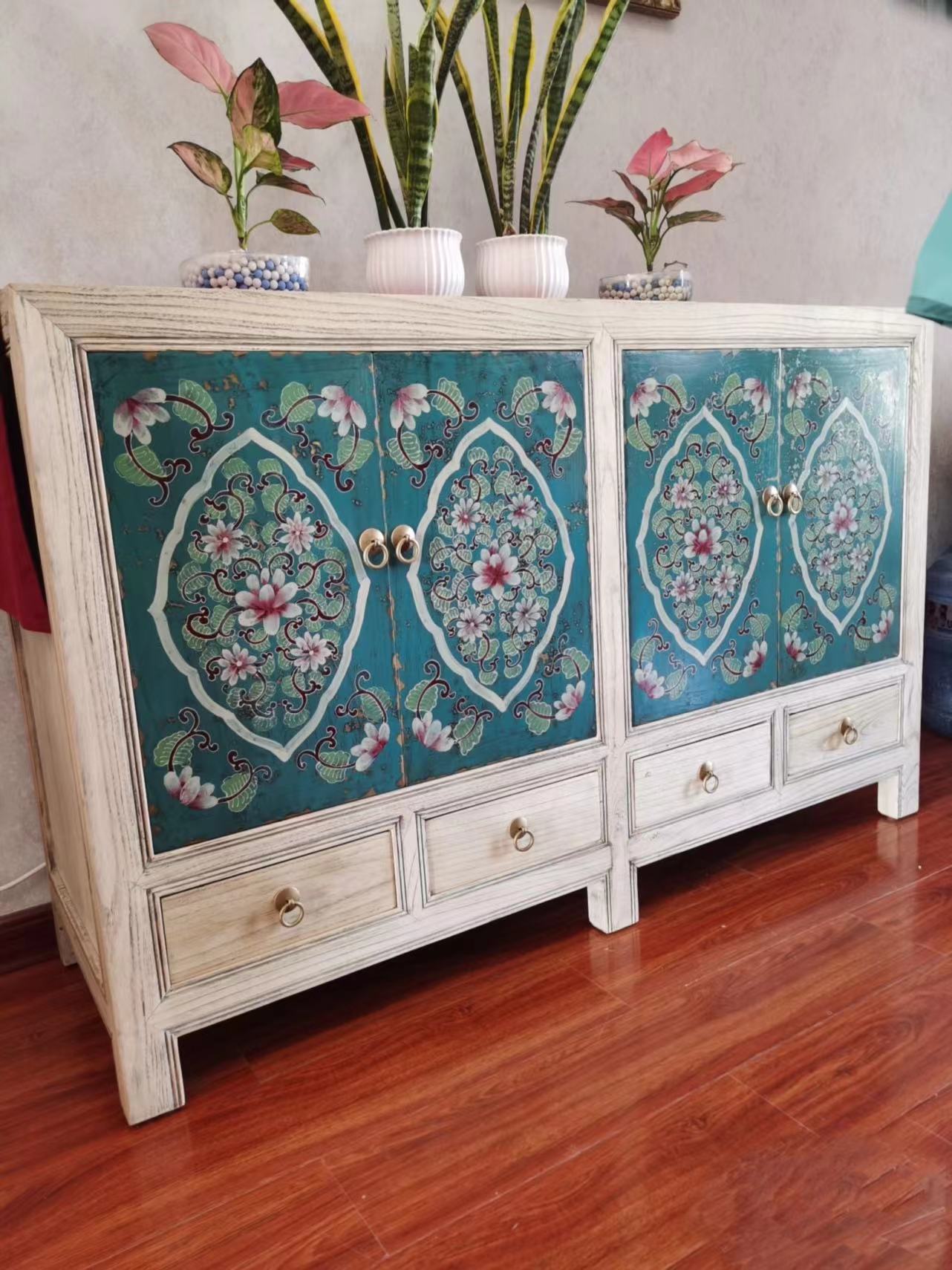 Mandala Floral Drawer Sideboard - 4 Seasons Home Gadgets