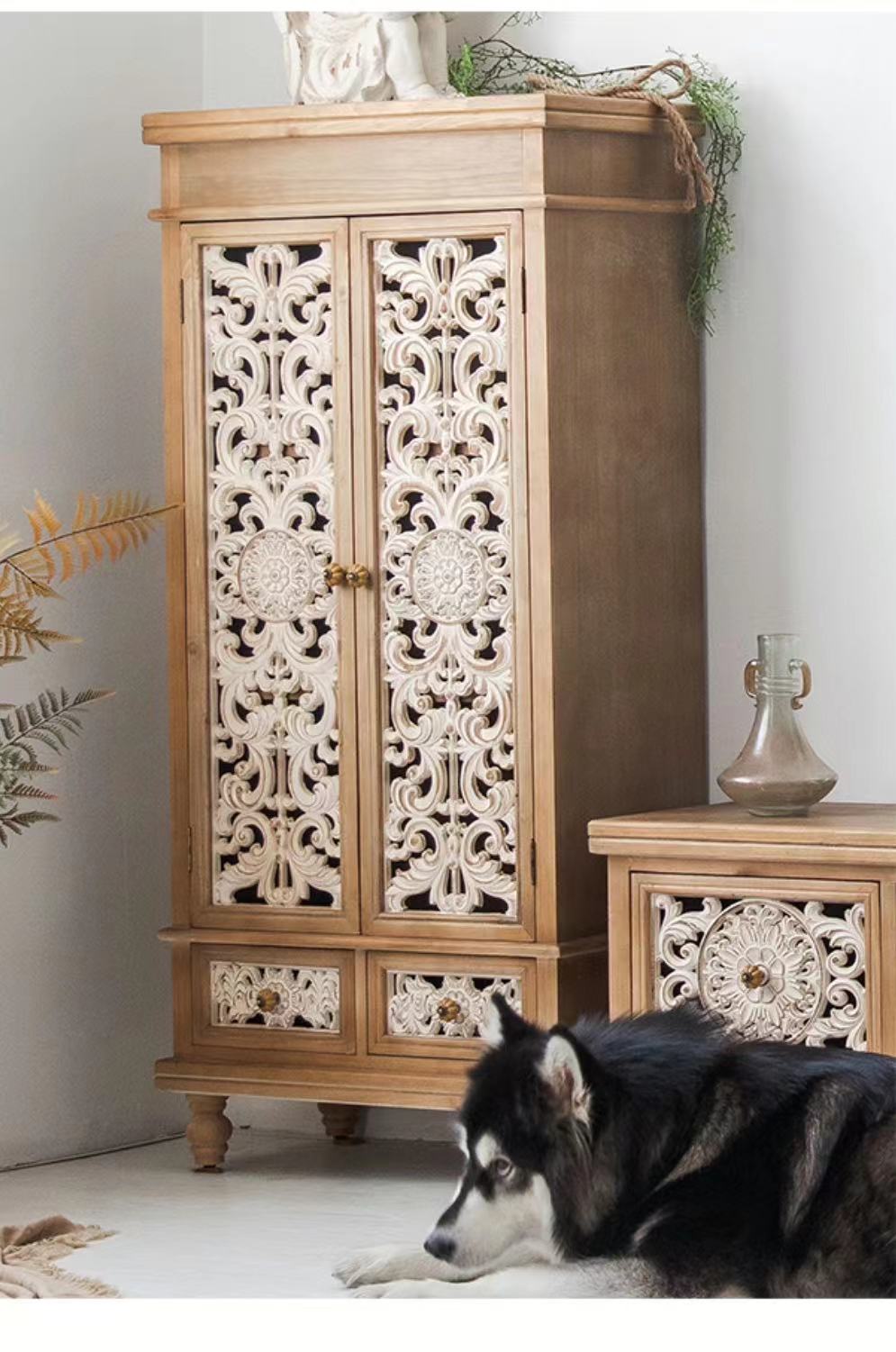 Mango Wood Cabinet - 4 Seasons Home Gadgets