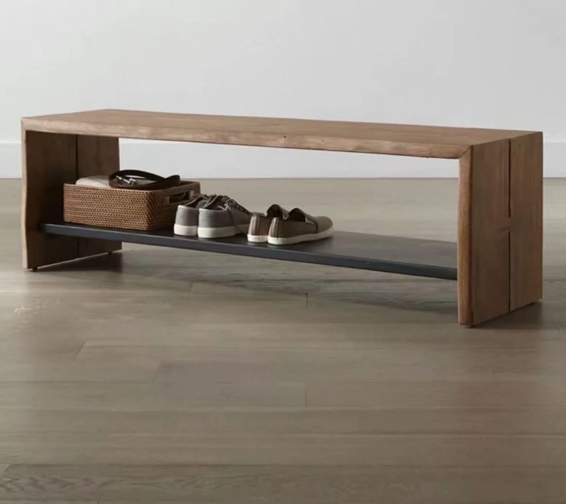 Mango Wood Shoes Bench - 4 Seasons Home Gadgets