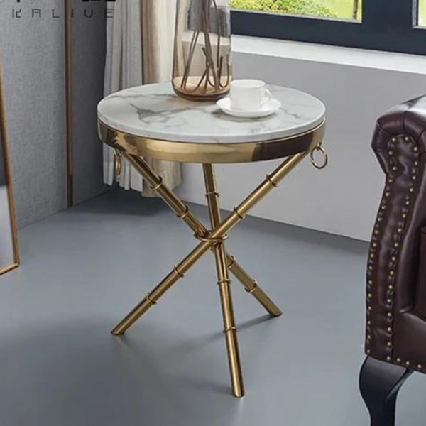 Brass Marble C  End Table Set - 4 Seasons Home Gadgets