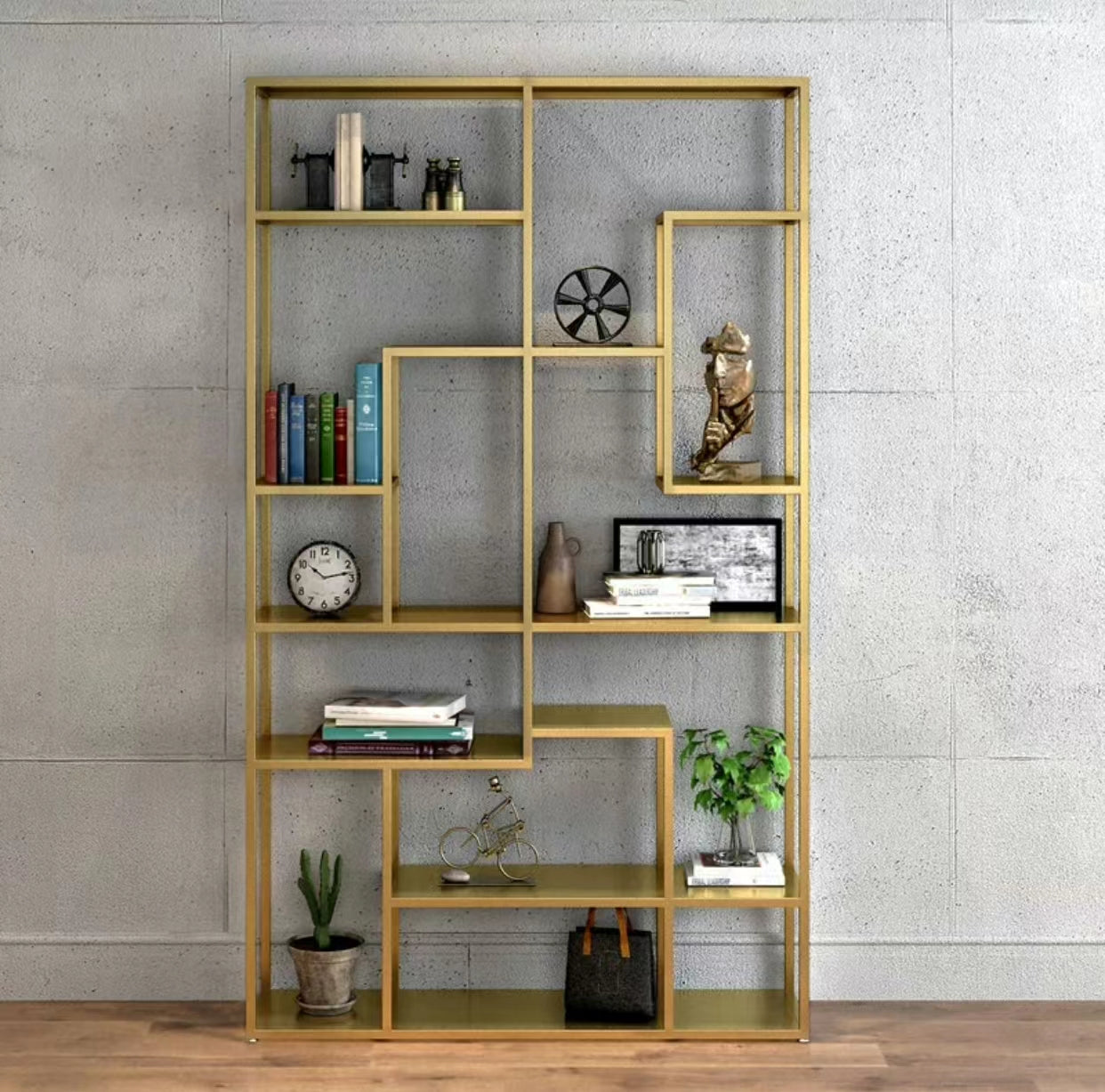 Maurer Metal Geometric Bookcase - 4 Seasons Home Gadgets