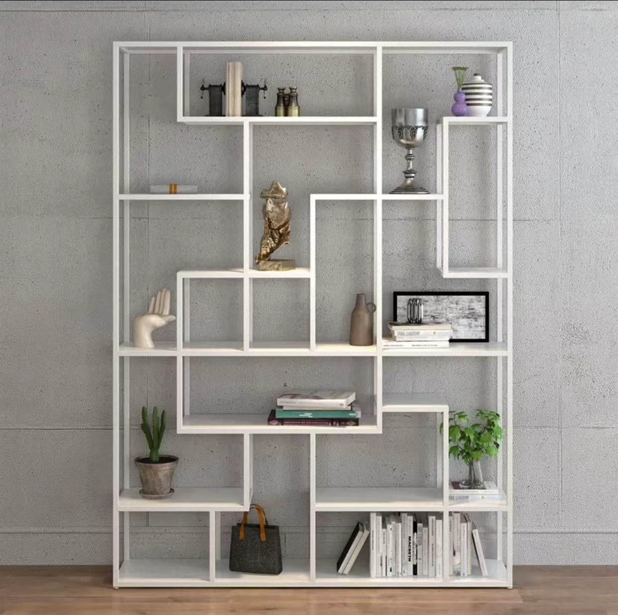 Maurer Metal Geometric Bookcase - 4 Seasons Home Gadgets