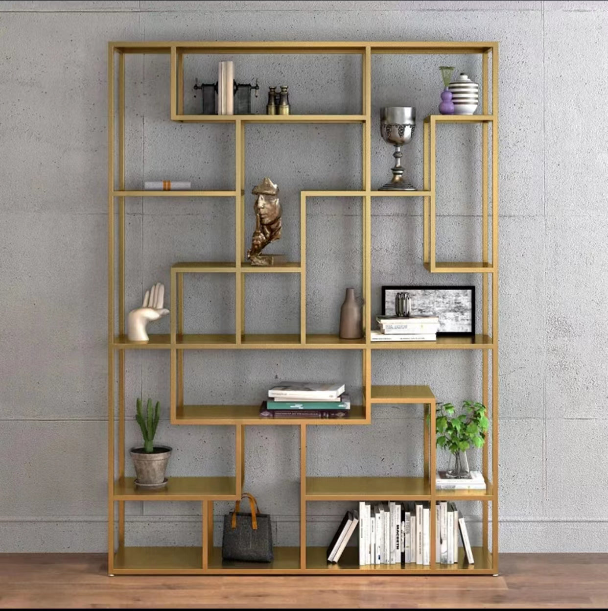 Maurer Metal Geometric Bookcase - 4 Seasons Home Gadgets