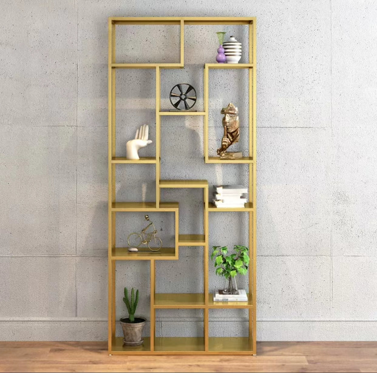 Maurer Metal Geometric Bookcase - 4 Seasons Home Gadgets