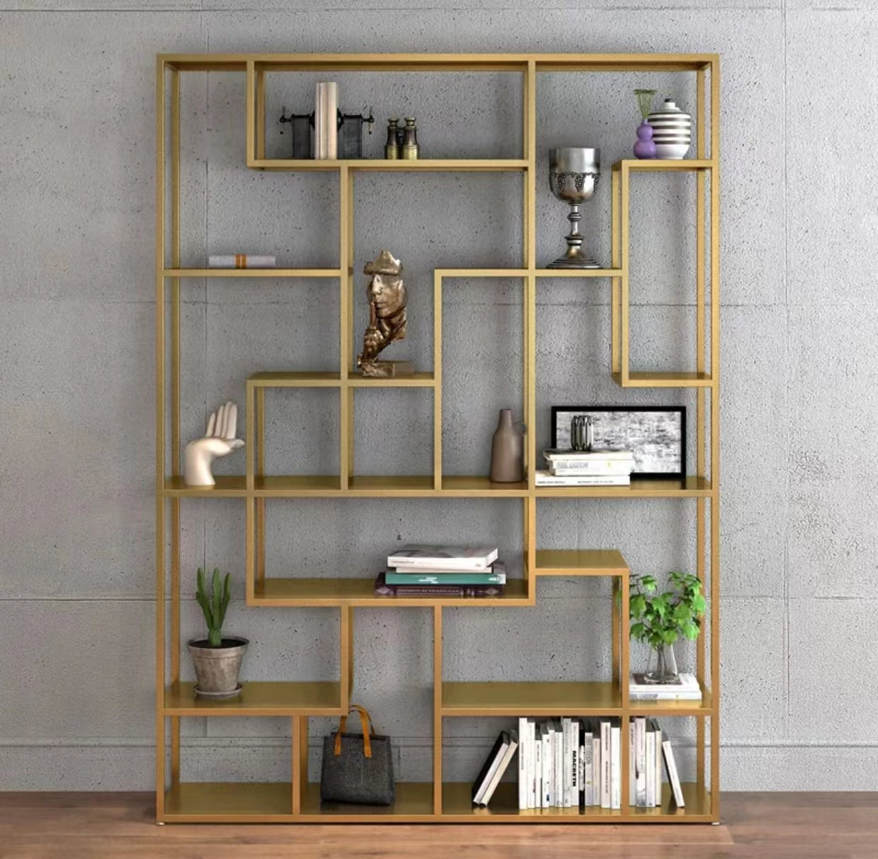 Maurer Metal Geometric Bookcase - 4 Seasons Home Gadgets