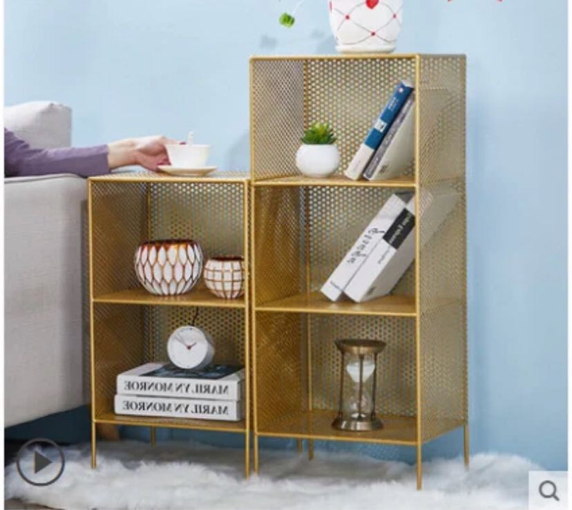 Gold Mesh Storage Shelves - 4 Seasons Home Gadgets