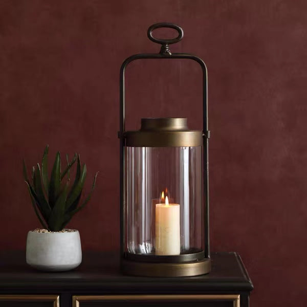 Metal Glass Lantern - 4 Seasons Home Gadgets