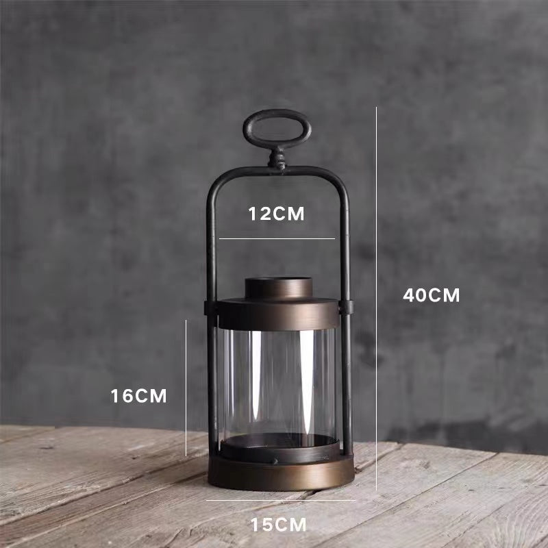 Metal Glass Lantern - 4 Seasons Home Gadgets