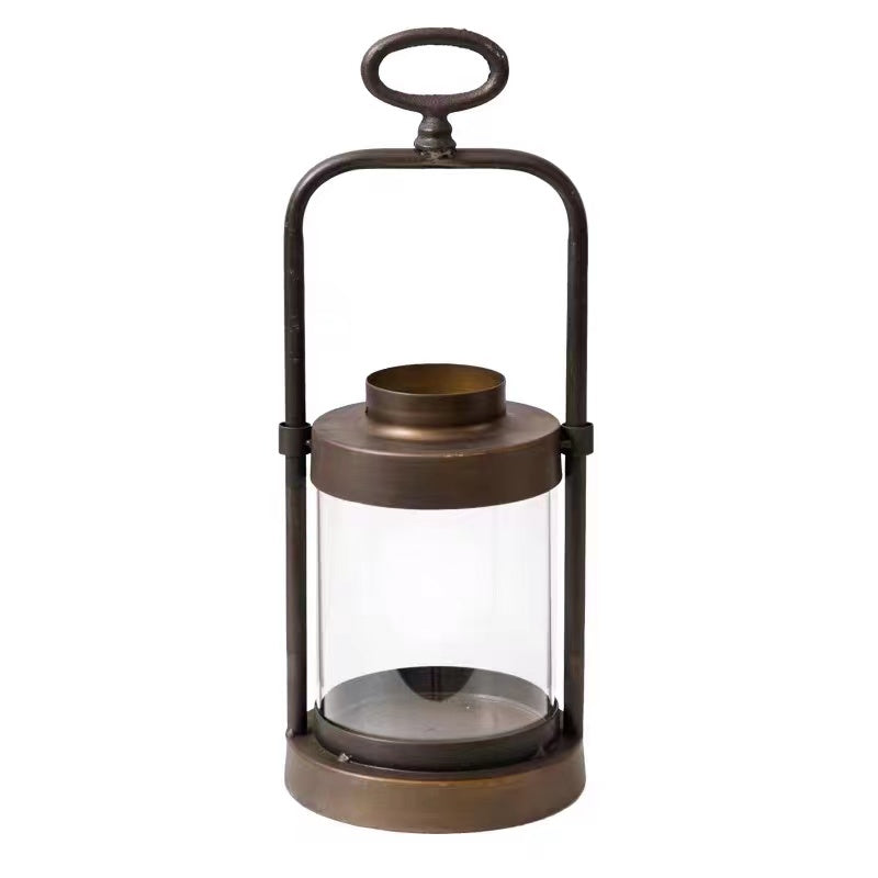 Metal Glass Lantern - 4 Seasons Home Gadgets