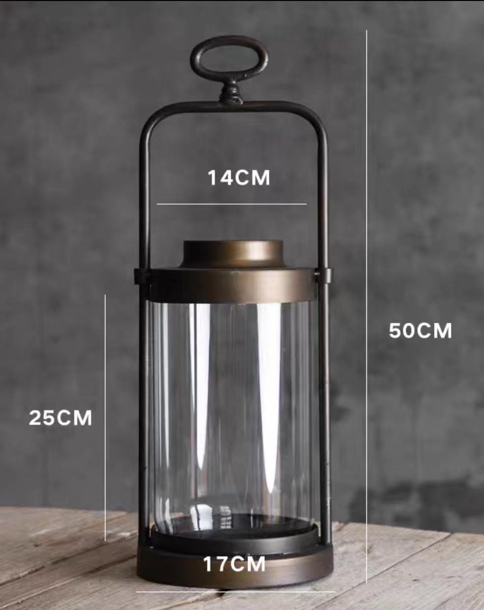 Metal Glass Lantern - 4 Seasons Home Gadgets