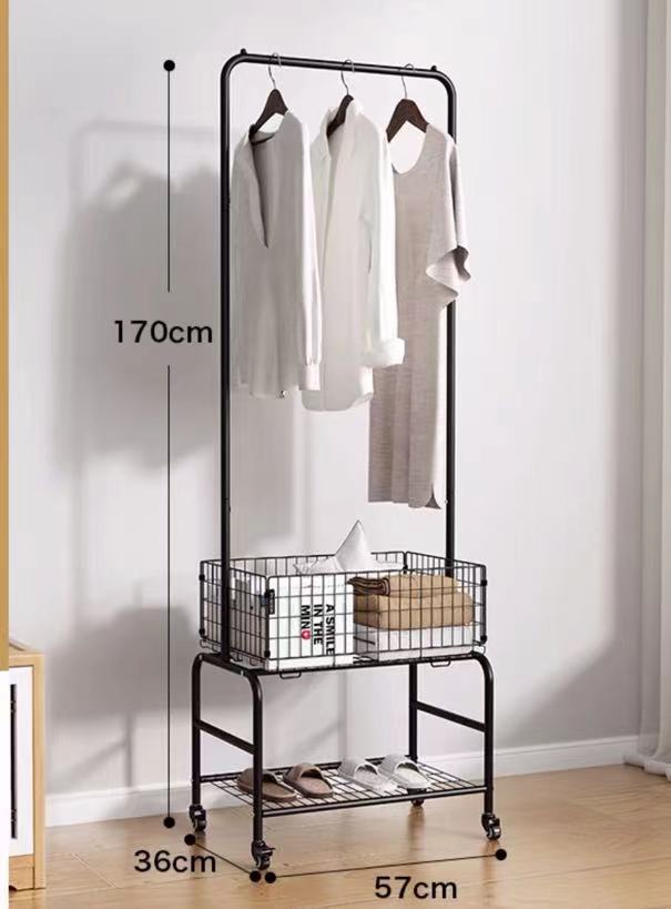 Metal Hanging Rack with Basket - 4 Seasons Home Gadgets