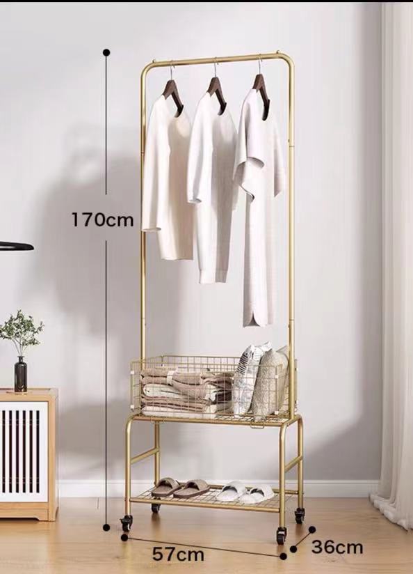 Metal Hanging Rack with Basket - 4 Seasons Home Gadgets