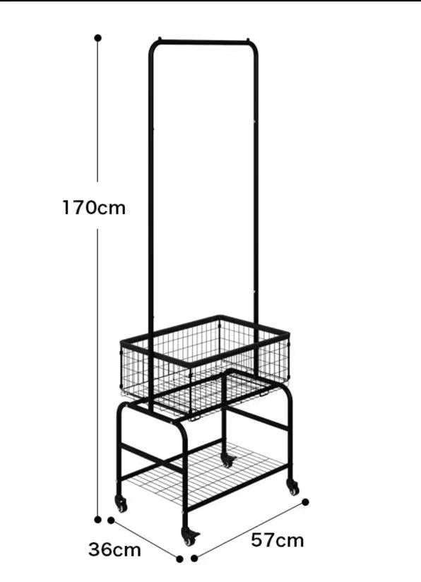 Metal Hanging Rack with Basket - 4 Seasons Home Gadgets