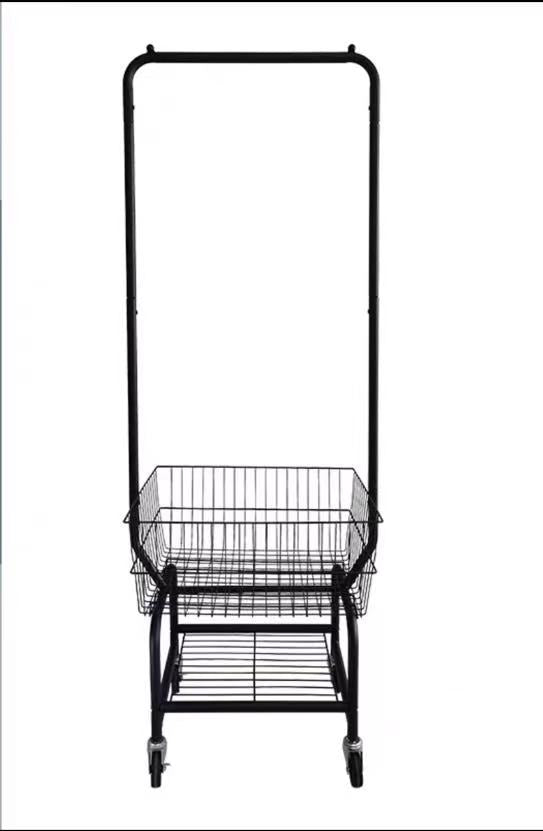 Metal Hanging Rack with Basket - 4 Seasons Home Gadgets