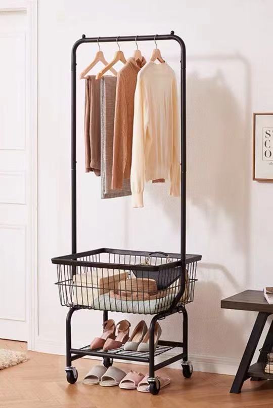 Metal Hanging Rack with Basket - 4 Seasons Home Gadgets