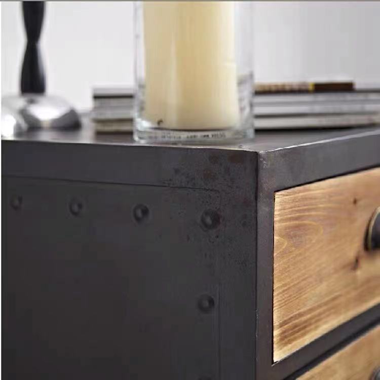 Metal & Wood Drawer Nightstand - 4 Seasons Home Gadgets