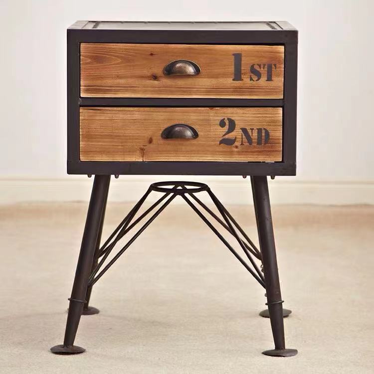 Metal & Wood Drawer Nightstand - 4 Seasons Home Gadgets