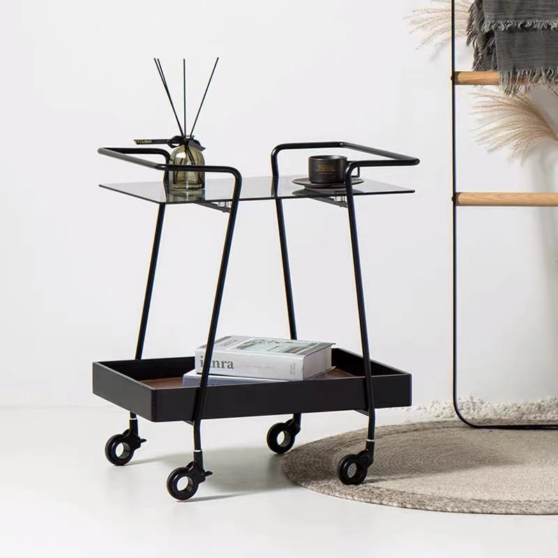 Metal & Wood Tray Bar Cart - 4 Seasons Home Gadgets