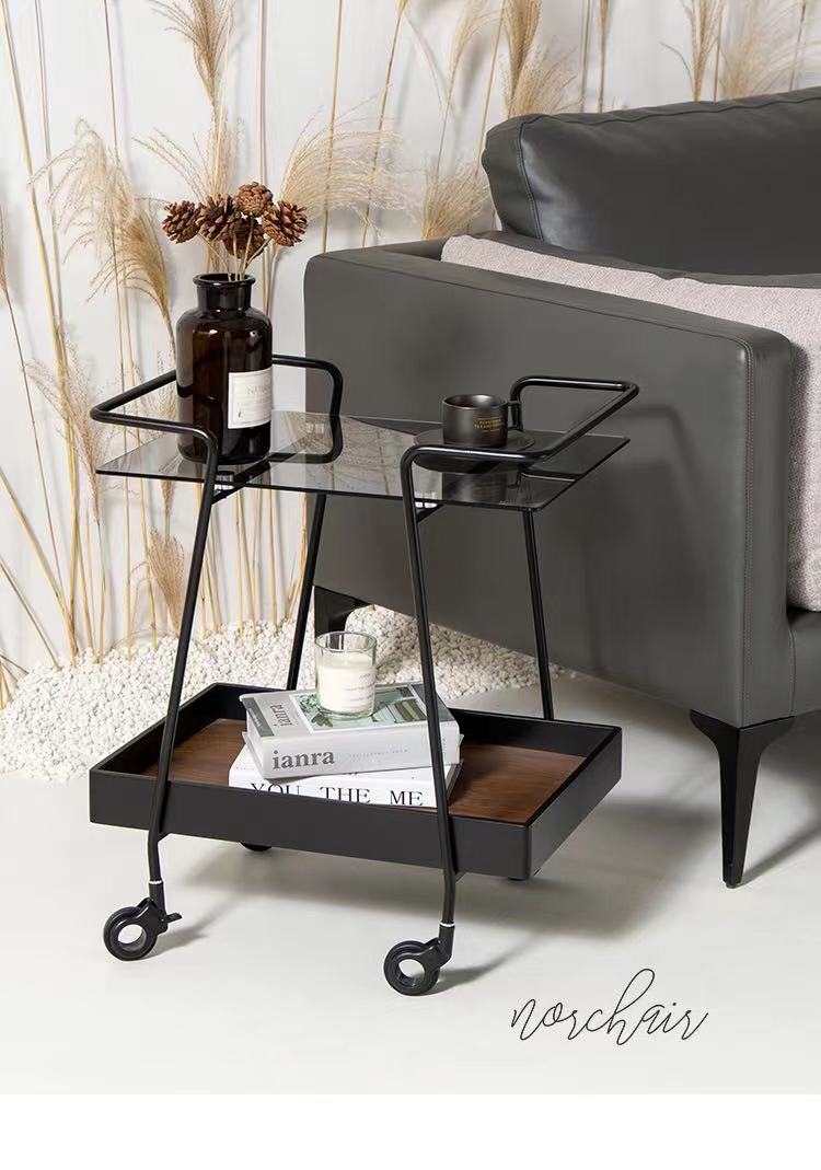 Metal & Wood Tray Bar Cart - 4 Seasons Home Gadgets