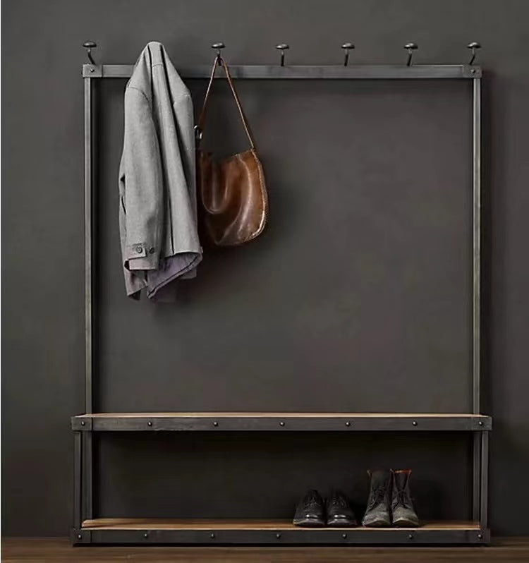 Metal garment rack with shoe storage bench - 4 Seasons Home Gadgets