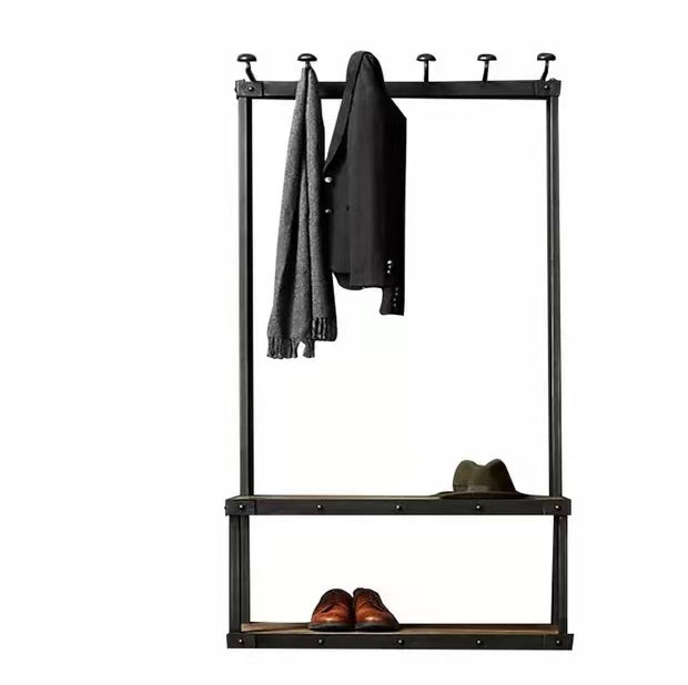 Metal garment rack with shoe storage bench - 4 Seasons Home Gadgets