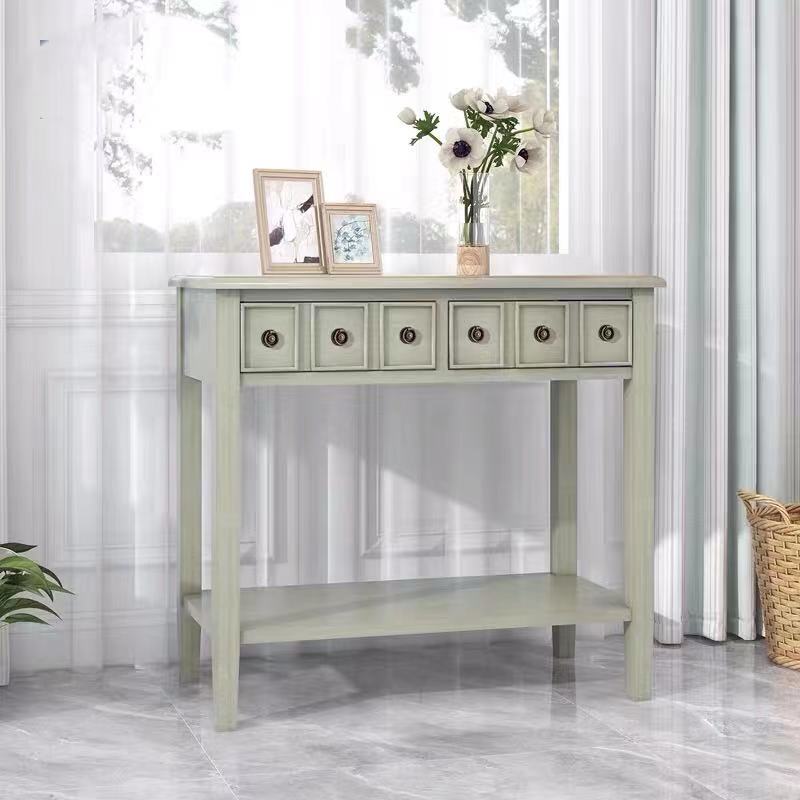 Mint Console Table With Drawers - 4 Seasons Home Gadgets