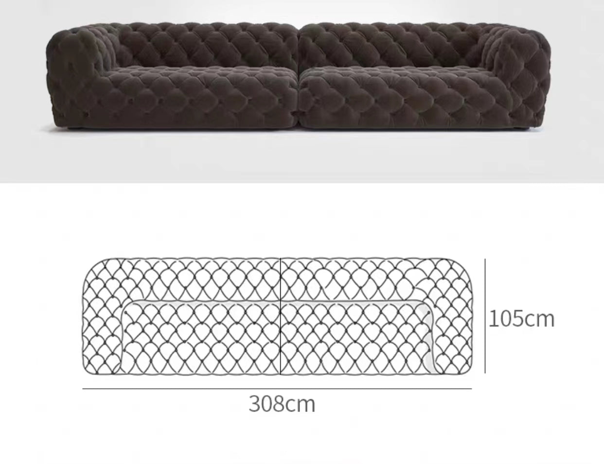 Miranda Wide Velvet Symmetrical Sofa & Chaise - 4 Seasons Home Gadgets